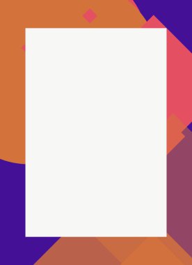 Dekoratif desen tasarımlı renkli, soyut el ilanı kapağı çerçevesi