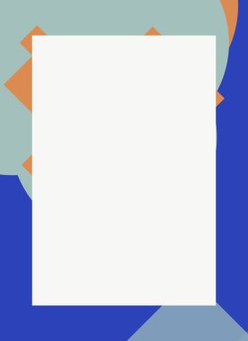 Dekoratif desen tasarımlı renkli, soyut el ilanı kapağı çerçevesi