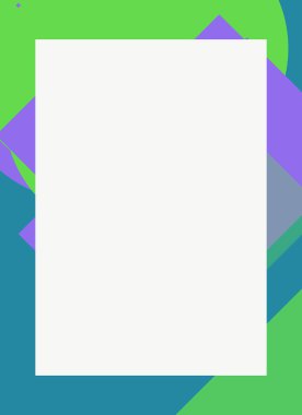 Dekoratif desen tasarımlı renkli, soyut el ilanı kapağı çerçevesi