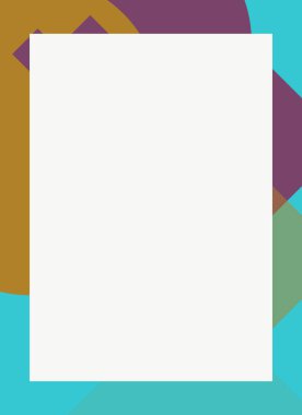 Dekoratif desen tasarımlı renkli, soyut el ilanı kapağı çerçevesi