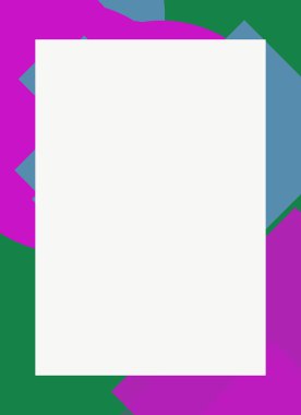 Dekoratif desen tasarımlı renkli, soyut el ilanı kapağı çerçevesi