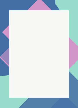 Dekoratif desen tasarımlı renkli, soyut el ilanı kapağı çerçevesi