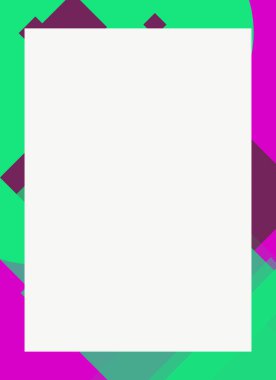 Dekoratif desen tasarımlı renkli, soyut el ilanı kapağı çerçevesi