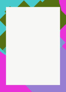 Dekoratif desen tasarımlı renkli, soyut el ilanı kapağı çerçevesi