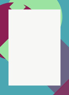 Dekoratif desen tasarımlı renkli, soyut el ilanı kapağı çerçevesi