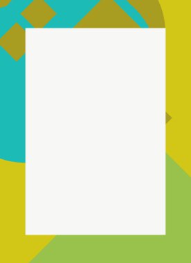 Dekoratif desen tasarımlı renkli, soyut el ilanı kapağı çerçevesi