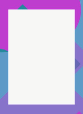 Dekoratif desen tasarımlı renkli, soyut el ilanı kapağı çerçevesi