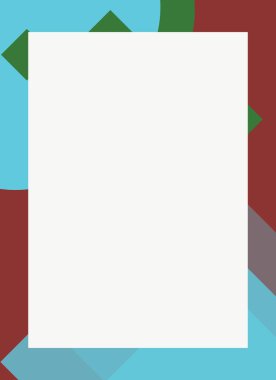 Dekoratif desen tasarımlı renkli, soyut el ilanı kapağı çerçevesi