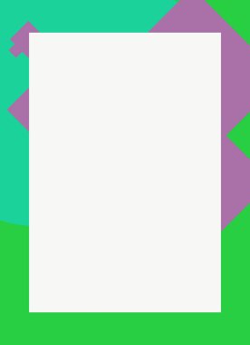 Dekoratif desen tasarımlı renkli, soyut el ilanı kapağı çerçevesi