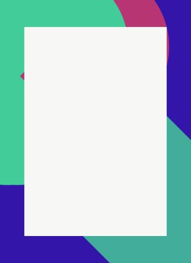 Dekoratif desen tasarımlı renkli, soyut el ilanı kapağı çerçevesi