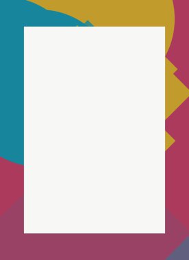 Dekoratif desen tasarımlı renkli, soyut el ilanı kapağı çerçevesi