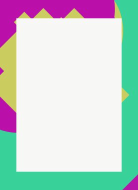 Dekoratif desen tasarımlı renkli, soyut el ilanı kapağı çerçevesi