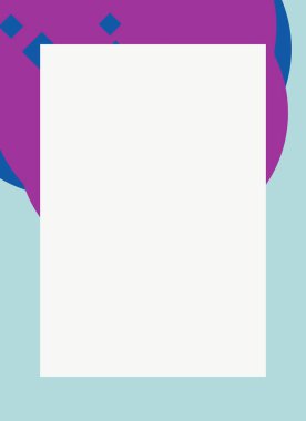 Dekoratif desen tasarımlı renkli, soyut el ilanı kapağı çerçevesi