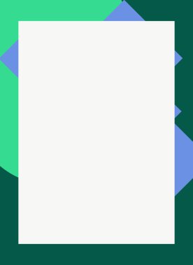 Dekoratif desen tasarımlı renkli, soyut el ilanı kapağı çerçevesi