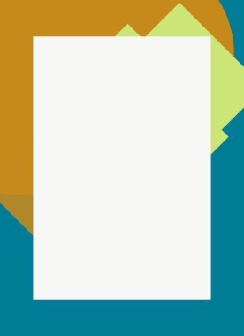 Dekoratif desen tasarımlı renkli, soyut el ilanı kapağı çerçevesi