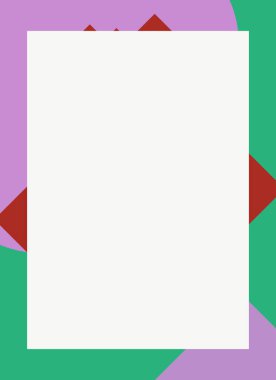 Dekoratif desen tasarımlı renkli, soyut el ilanı kapağı çerçevesi