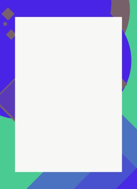 Dekoratif desen tasarımlı renkli, soyut el ilanı kapağı çerçevesi