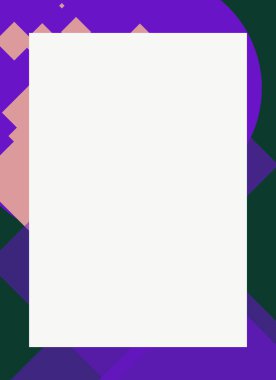 Dekoratif desen tasarımlı renkli, soyut el ilanı kapağı çerçevesi