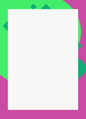 Dekoratif desen tasarımlı renkli, soyut el ilanı kapağı çerçevesi