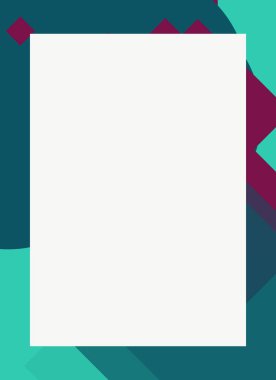 Dekoratif desen tasarımlı renkli, soyut el ilanı kapağı çerçevesi