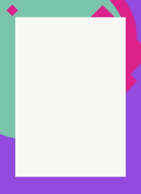 Dekoratif desen tasarımlı renkli, soyut el ilanı kapağı çerçevesi