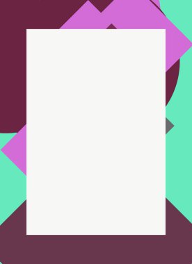 Dekoratif desen tasarımlı renkli, soyut el ilanı kapağı çerçevesi