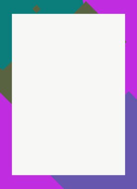 Dekoratif desen tasarımlı renkli, soyut el ilanı kapağı çerçevesi