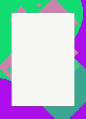 Dekoratif desen tasarımlı renkli, soyut el ilanı kapağı çerçevesi