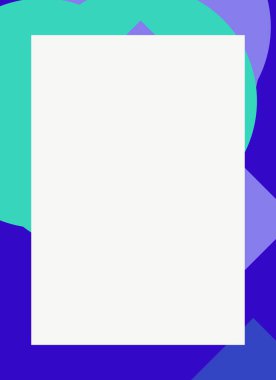 Dekoratif desen tasarımlı renkli, soyut el ilanı kapağı çerçevesi