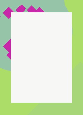 Dekoratif desen tasarımlı renkli, soyut el ilanı kapağı çerçevesi