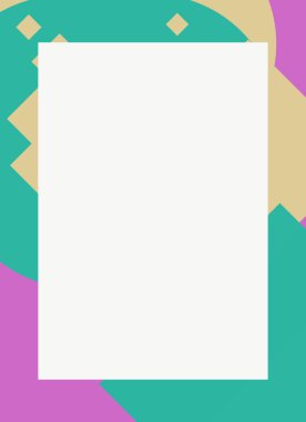 Dekoratif desen tasarımlı renkli, soyut el ilanı kapağı çerçevesi