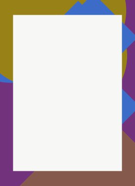 Dekoratif desen tasarımlı renkli, soyut el ilanı kapağı çerçevesi