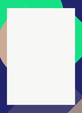 Dekoratif desen tasarımlı renkli, soyut el ilanı kapağı çerçevesi