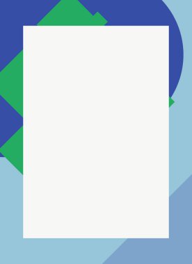 Dekoratif desen tasarımlı renkli, soyut el ilanı kapağı çerçevesi