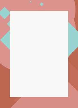 Dekoratif desen tasarımlı renkli, soyut el ilanı kapağı çerçevesi