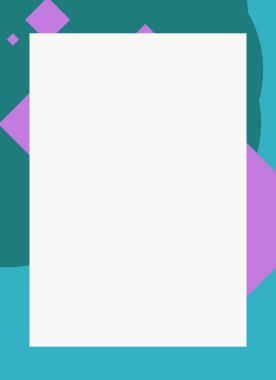 Dekoratif desen tasarımlı renkli, soyut el ilanı kapağı çerçevesi