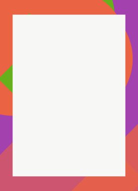 Dekoratif desen tasarımlı renkli, soyut el ilanı kapağı çerçevesi