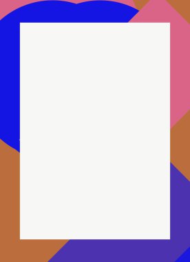 Dekoratif desen tasarımlı renkli, soyut el ilanı kapağı çerçevesi