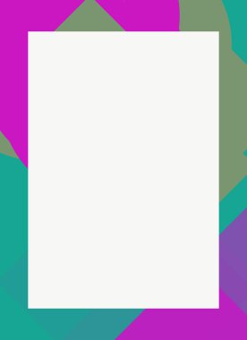 Dekoratif desen tasarımlı renkli, soyut el ilanı kapağı çerçevesi