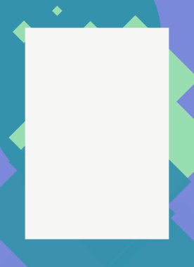 Dekoratif desen tasarımlı renkli, soyut el ilanı kapağı çerçevesi