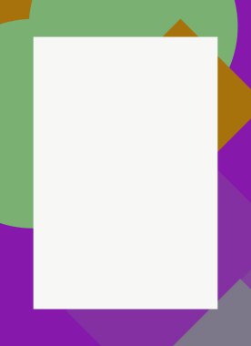 Dekoratif desen tasarımlı renkli, soyut el ilanı kapağı çerçevesi