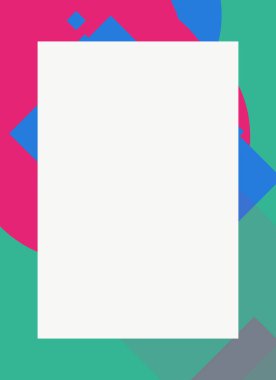 Dekoratif desen tasarımlı renkli, soyut el ilanı kapağı çerçevesi