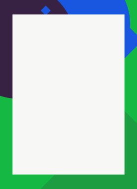 Dekoratif desen tasarımlı renkli, soyut el ilanı kapağı çerçevesi