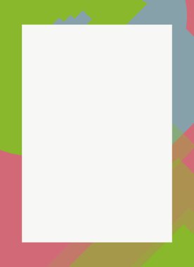 Dekoratif desen tasarımlı renkli, soyut el ilanı kapağı çerçevesi