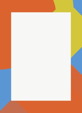 Dekoratif desen tasarımlı renkli, soyut el ilanı kapağı çerçevesi