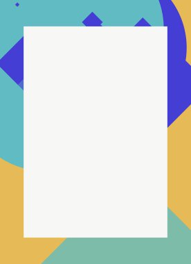 Dekoratif desen tasarımlı renkli, soyut el ilanı kapağı çerçevesi