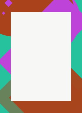 Dekoratif desen tasarımlı renkli, soyut el ilanı kapağı çerçevesi