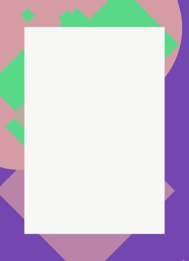 Dekoratif desen tasarımlı renkli, soyut el ilanı kapağı çerçevesi