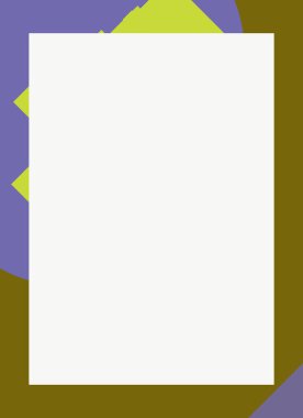 Dekoratif desen tasarımlı renkli, soyut el ilanı kapağı çerçevesi