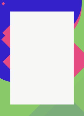 Dekoratif desen tasarımlı renkli, soyut el ilanı kapağı çerçevesi